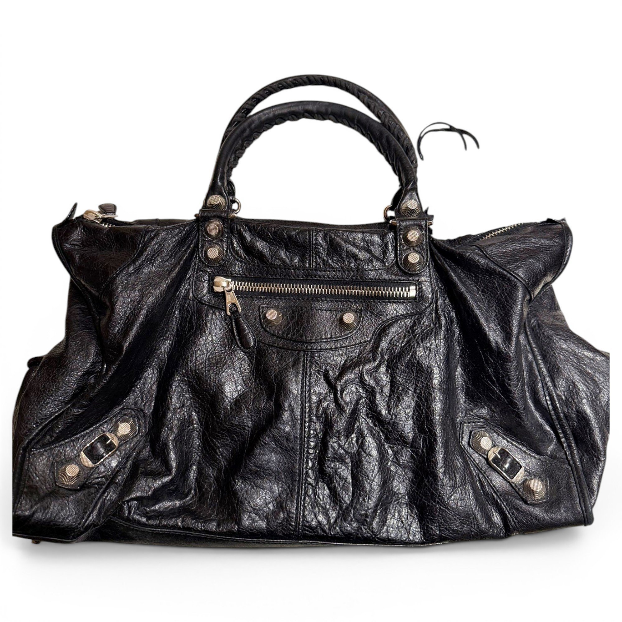 City leather handbag