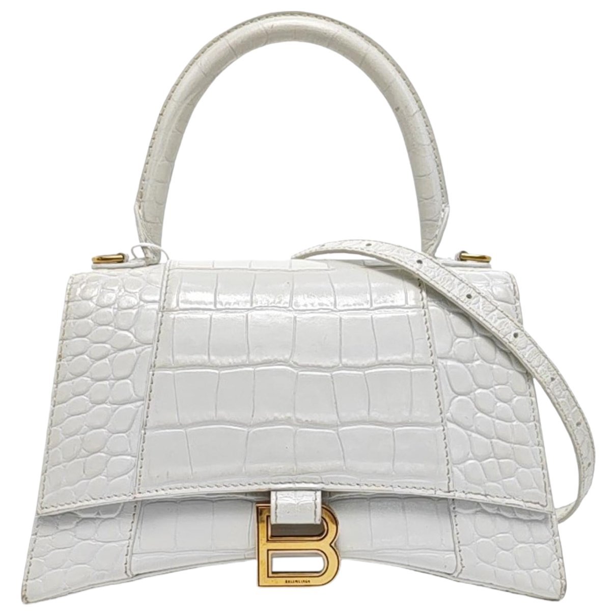 Hourglass leather handbag