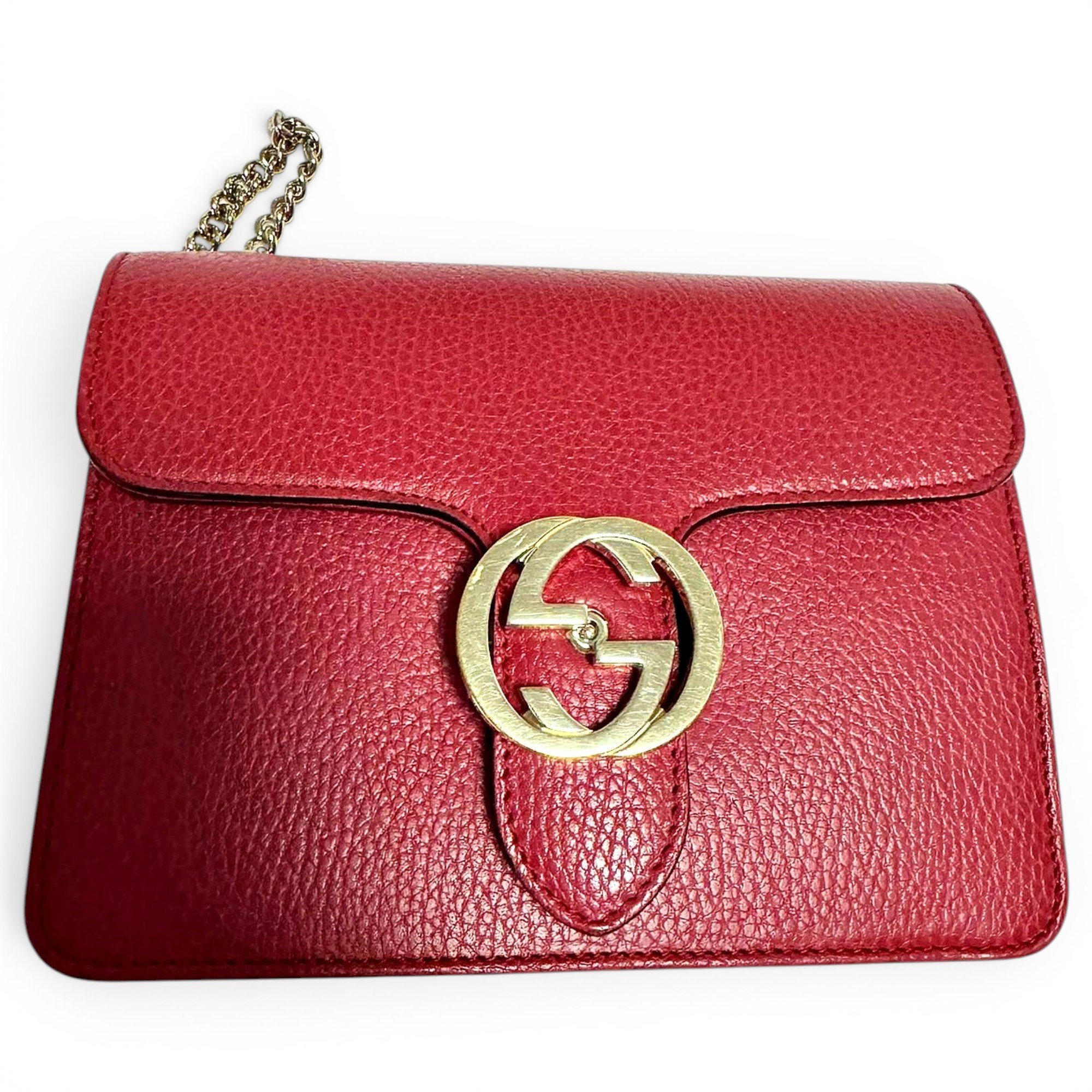 Interlocking leather crossbody bag