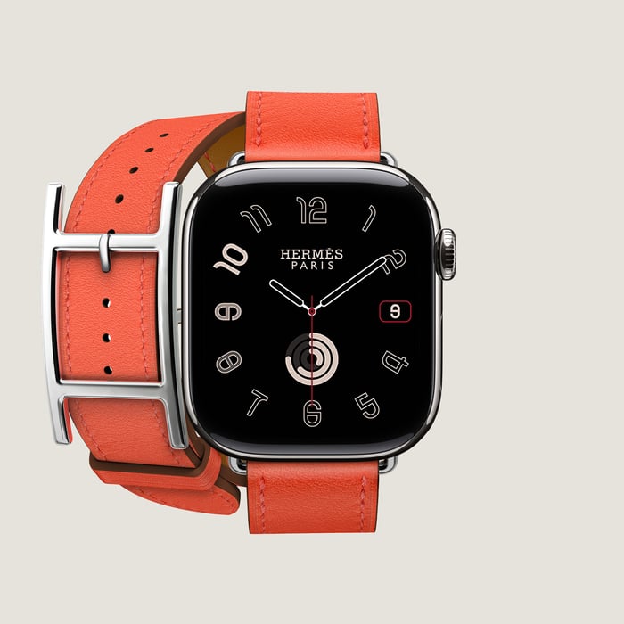 Orange Field Band Apple Watch Hermès Double Tour 42 MM Hapi