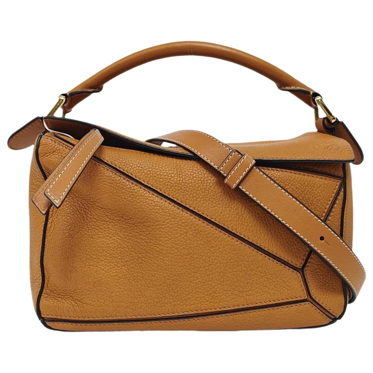 Puzzle leather handbag