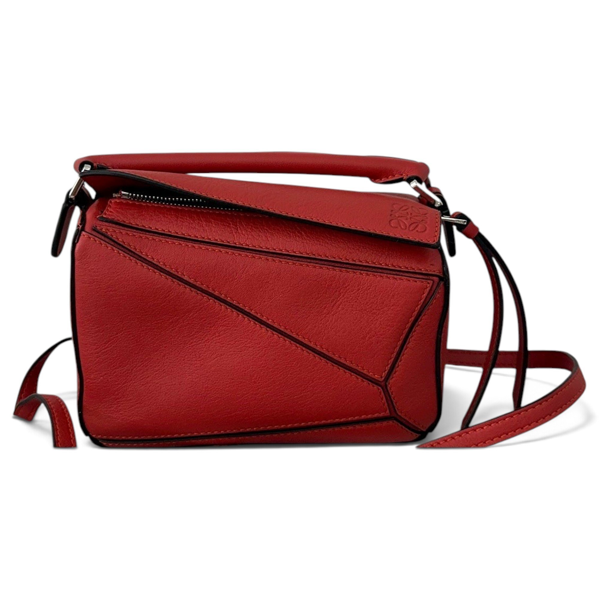 Puzzle leather handbag
