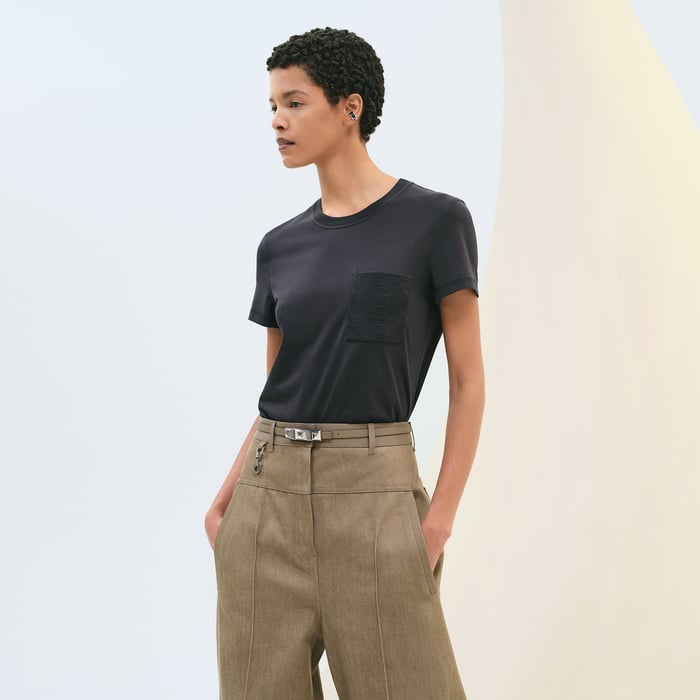 Bleu Noir Embroidered Pocket T-shirt
