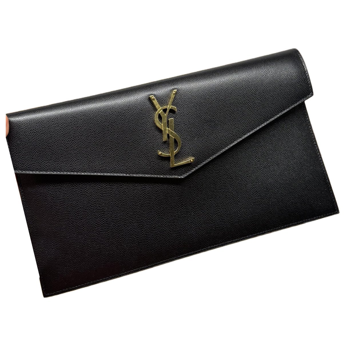 Uptown leather clutch bag