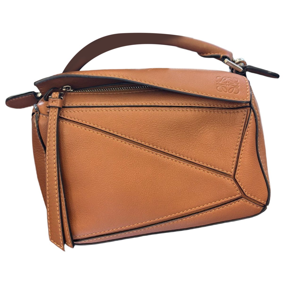 Puzzle leather handbag