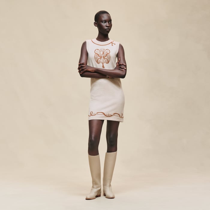 Beige Naturel Sleeveless Tunic Dress