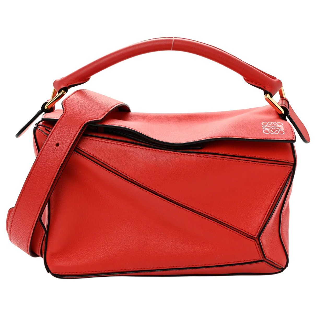 Puzzle leather handbag