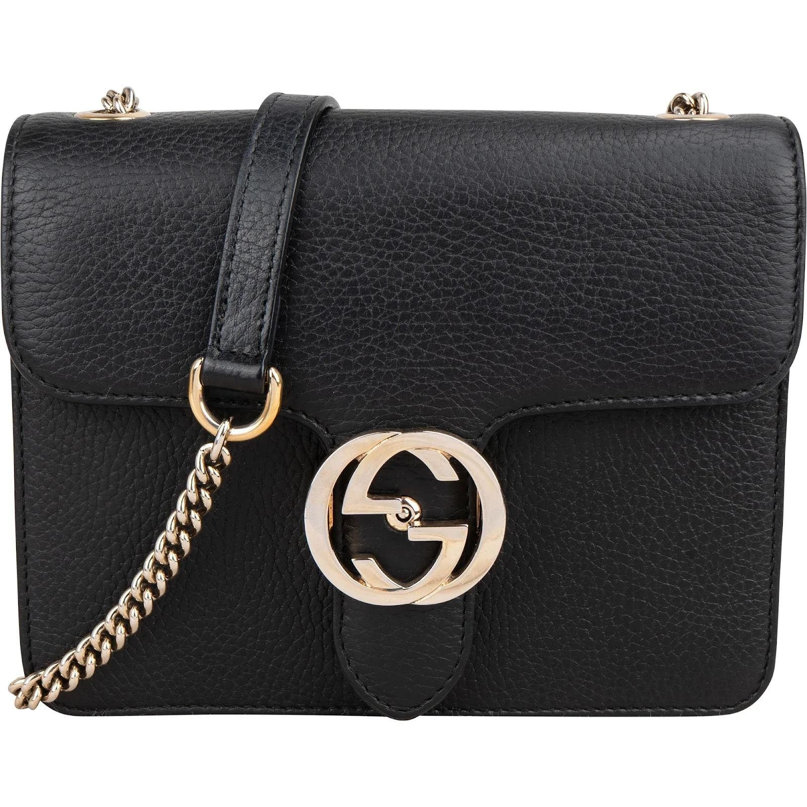Interlocking leather crossbody bag