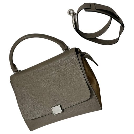 Trapèze leather handbag