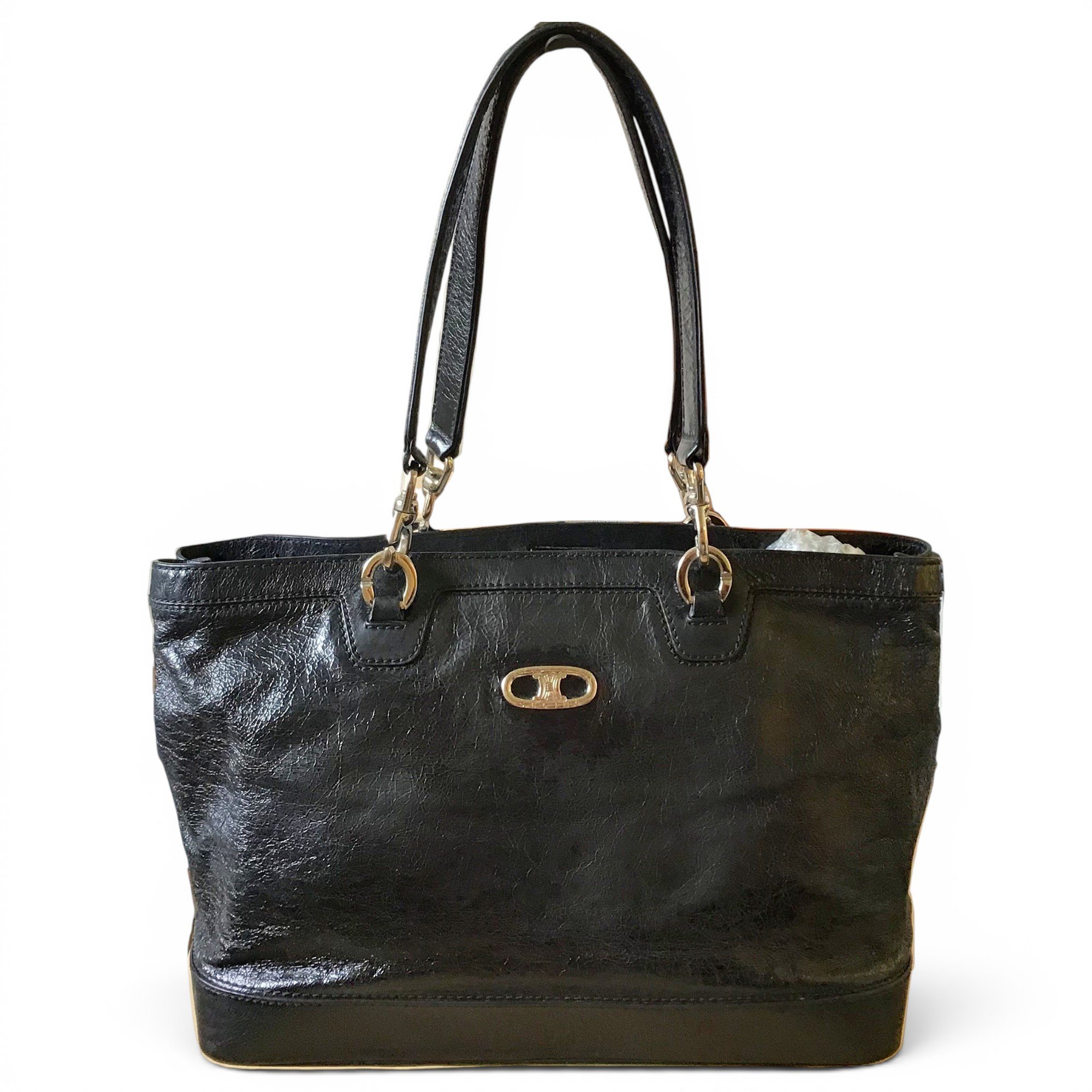 Patent leather handbag