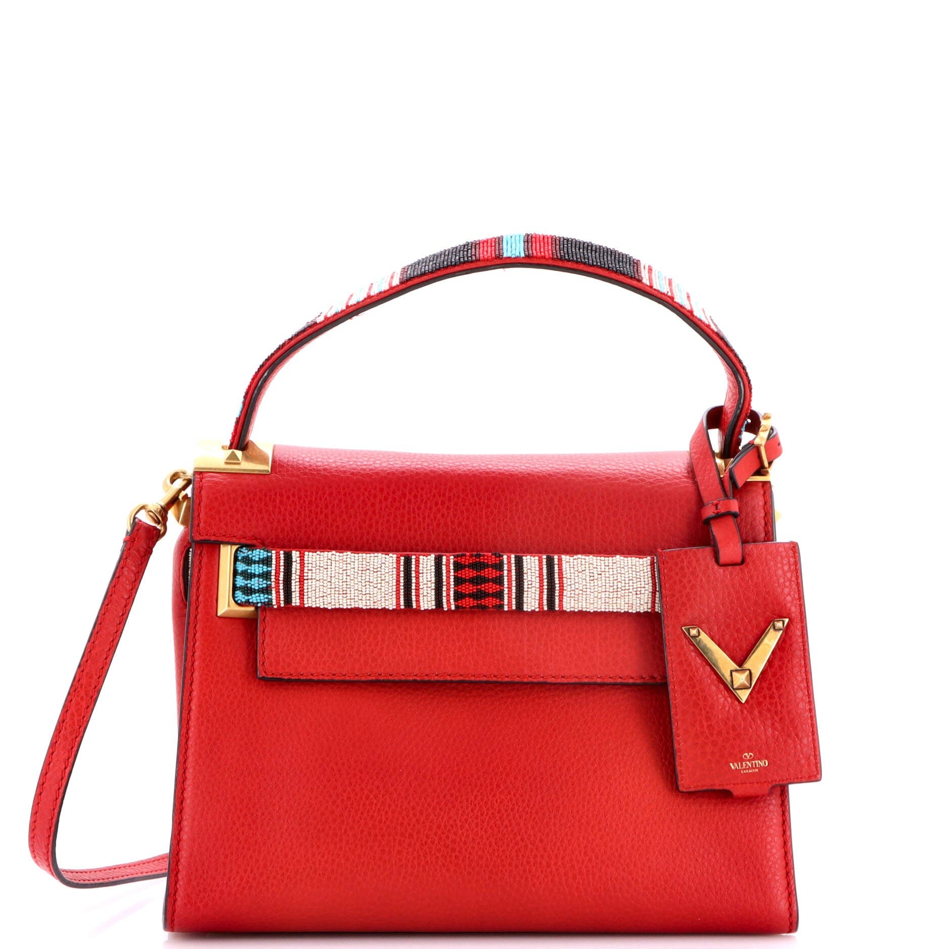 Valentino Garavani My Rockstud Satchel Leather with Beaded Detail Small