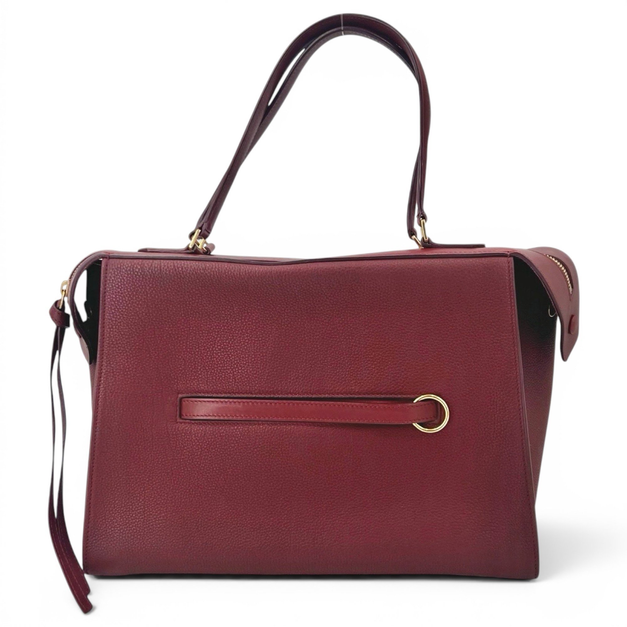 Ring leather handbag