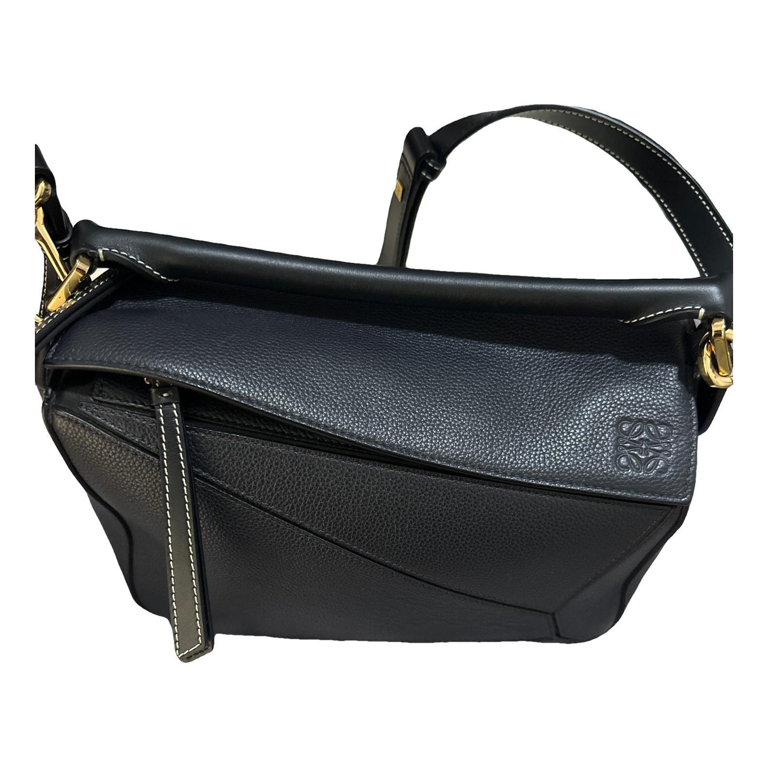 Puzzle leather handbag
