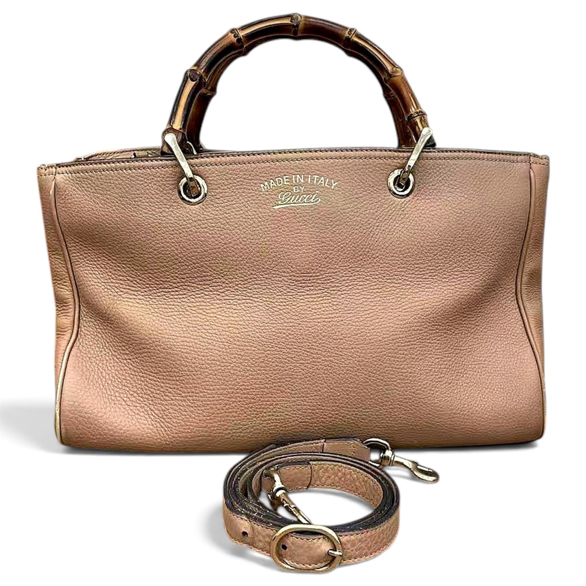 Bamboo Shopper leather handbag