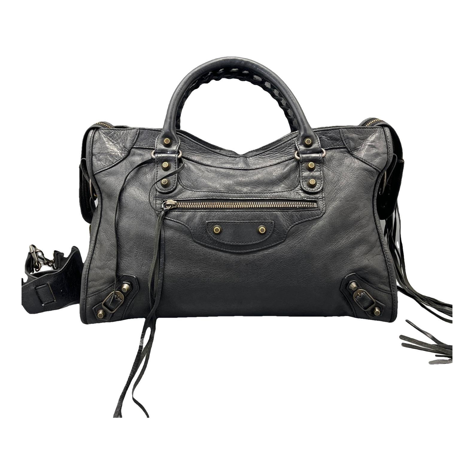 City leather handbag
