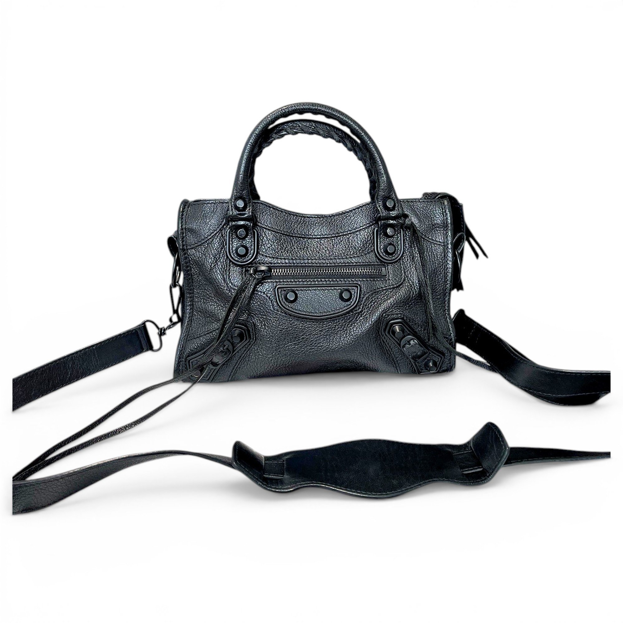 City leather handbag