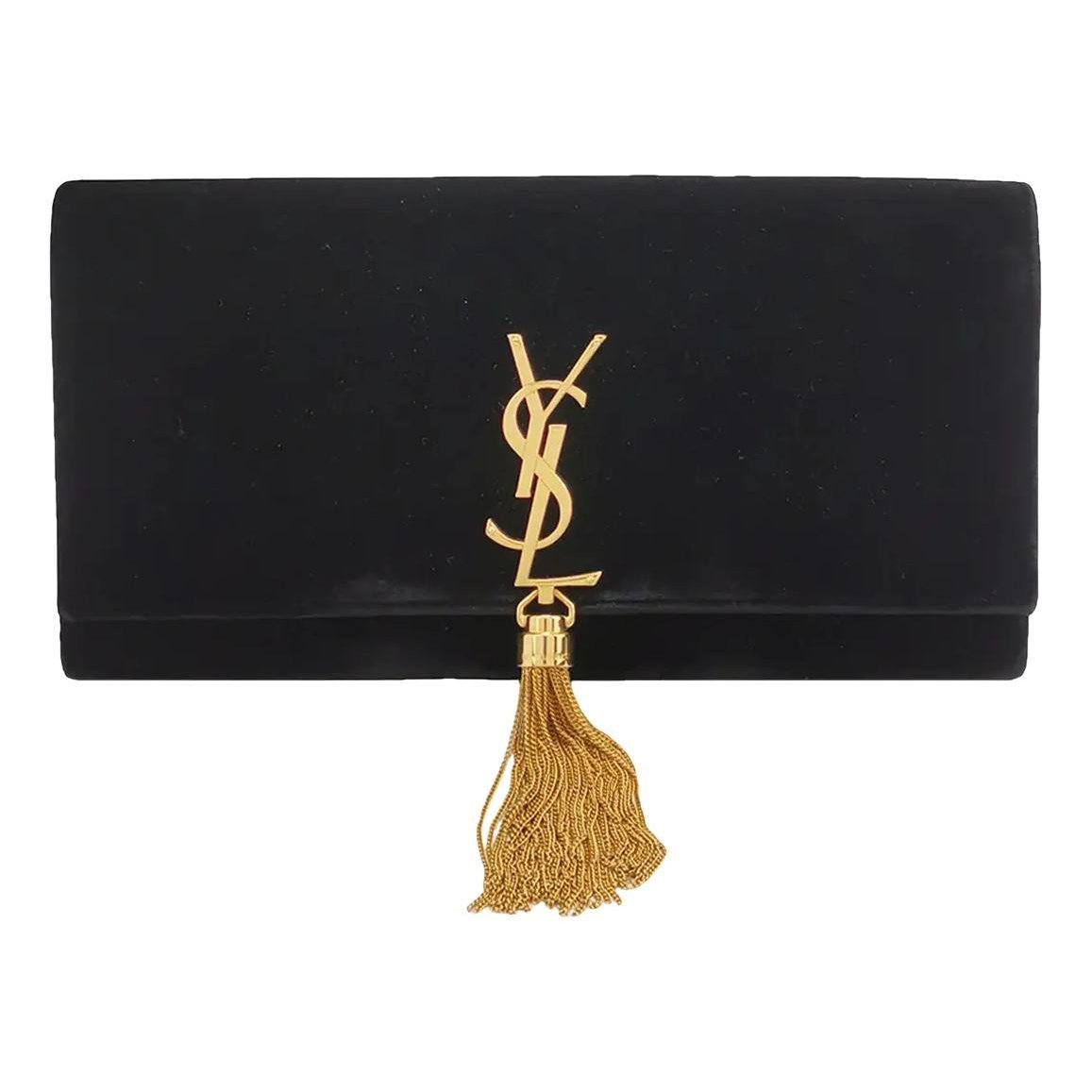 Kate monogramme velvet clutch bag