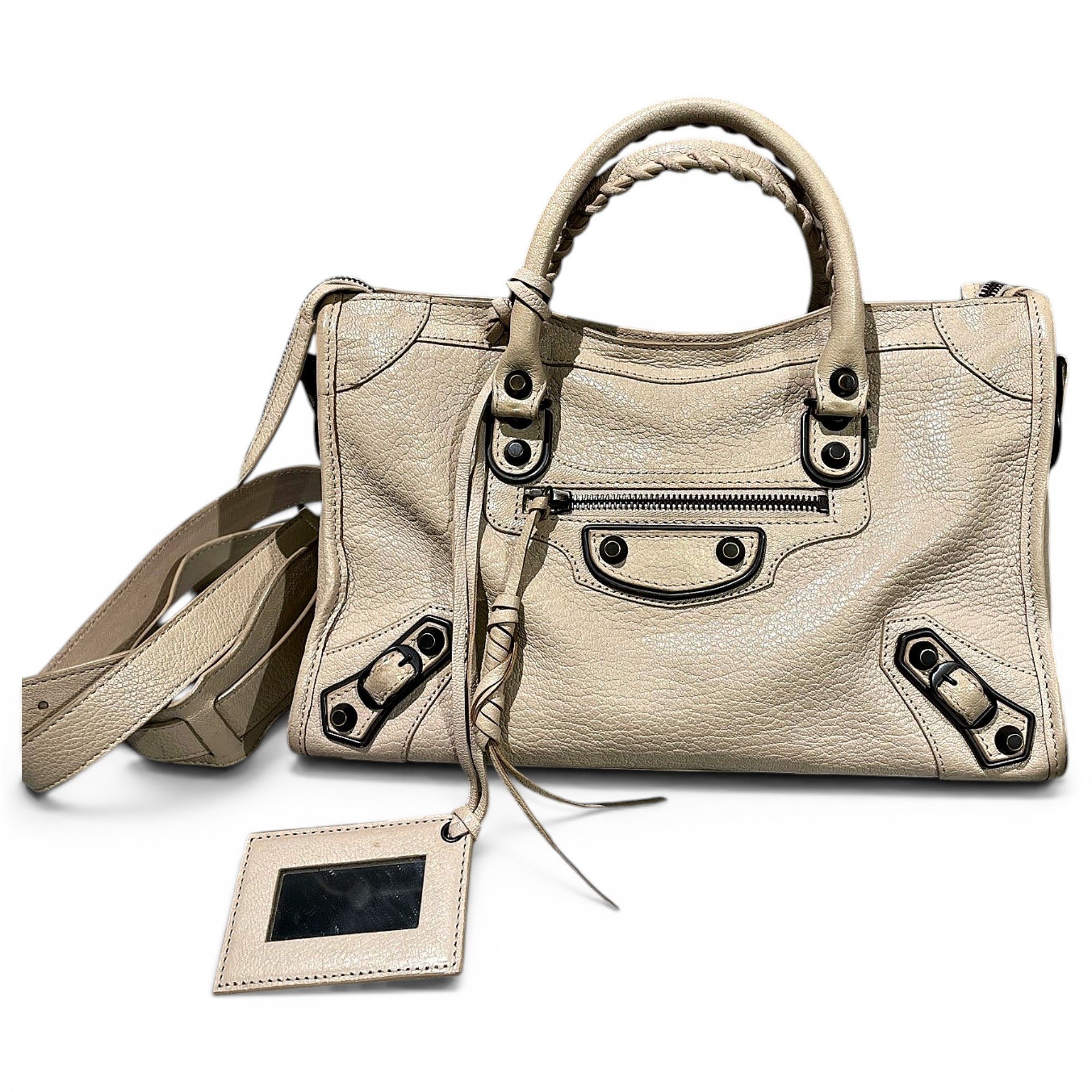 City leather handbag