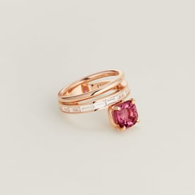 Hermès Grand Jete double band solitaire engagement ring