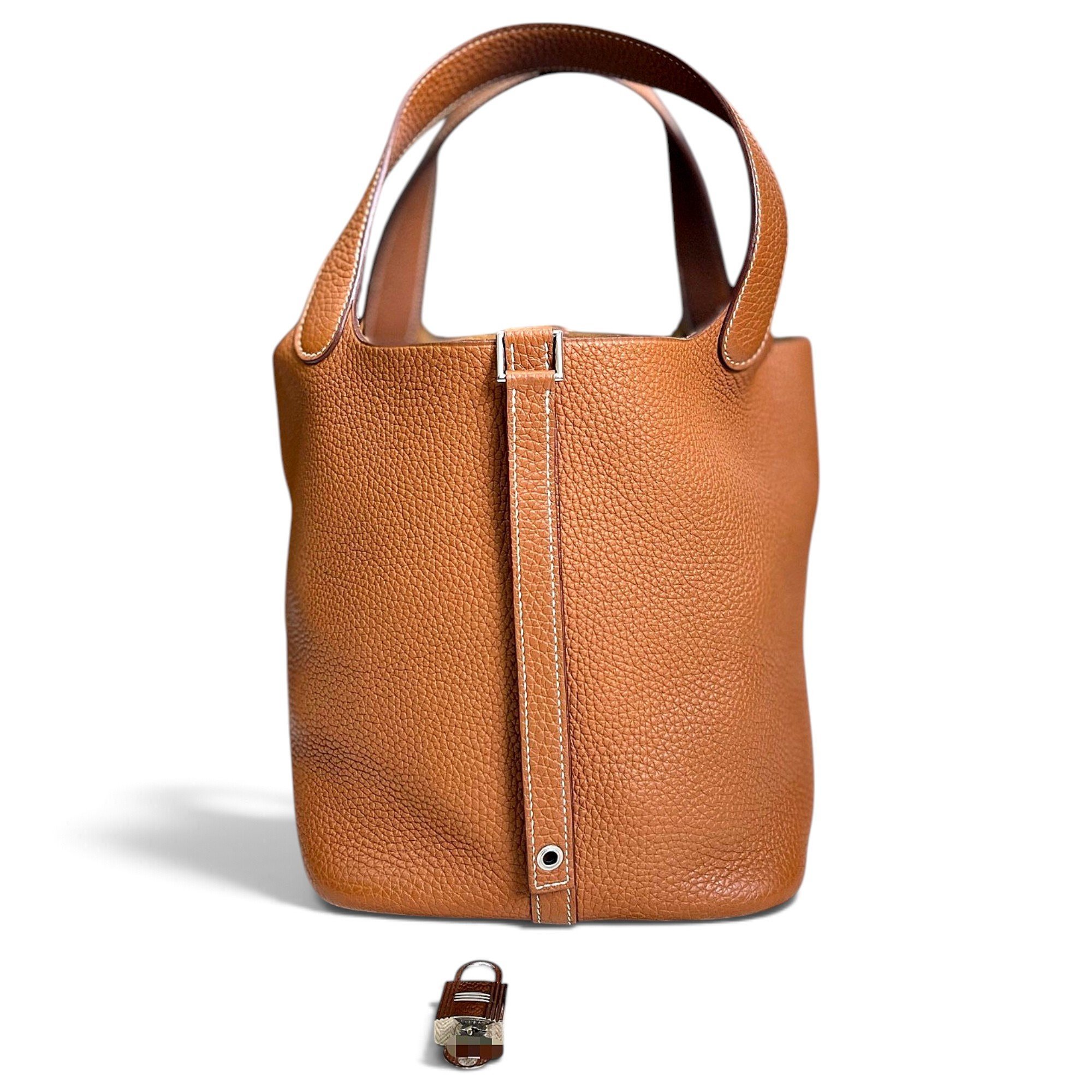 Picotin leather tote