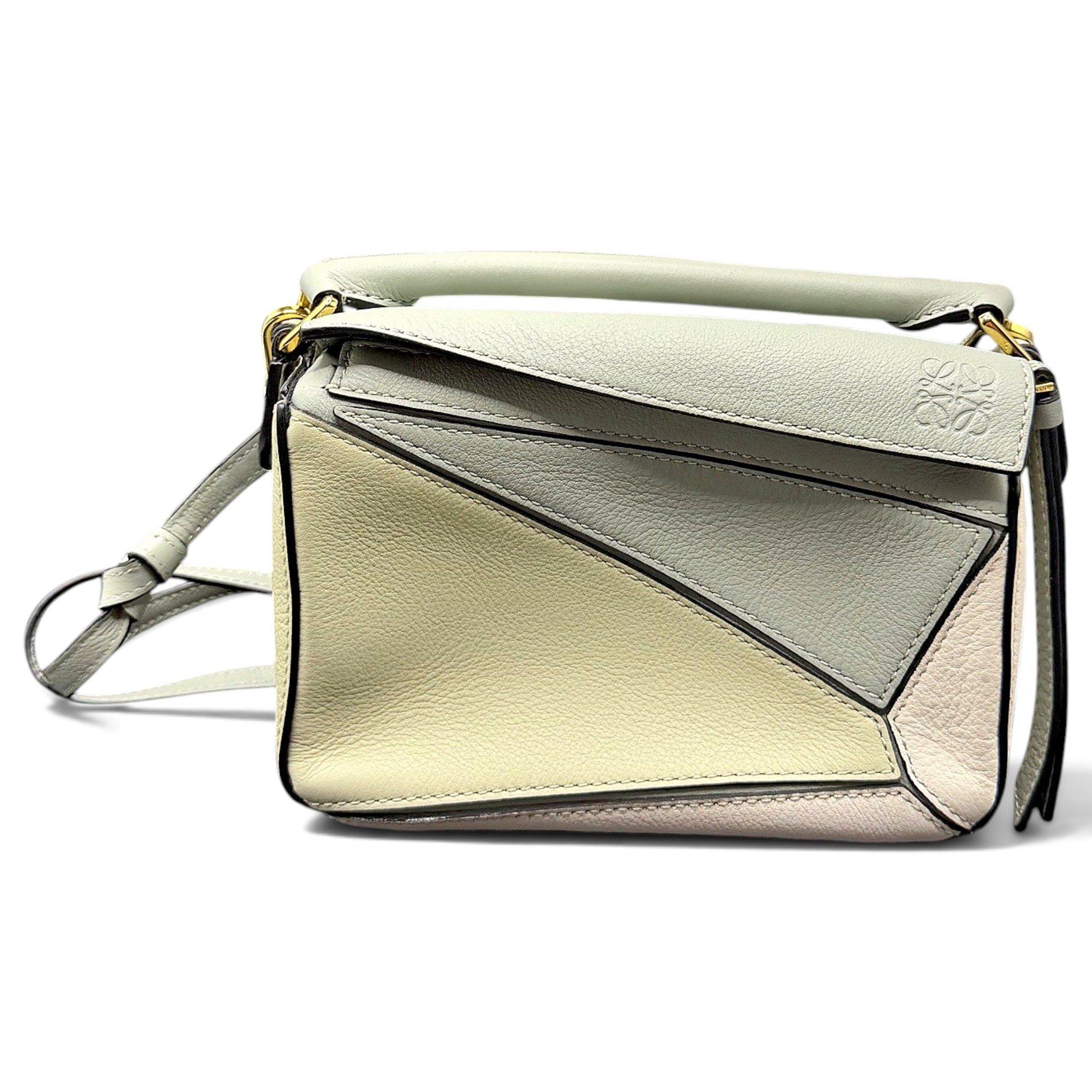 Puzzle leather handbag