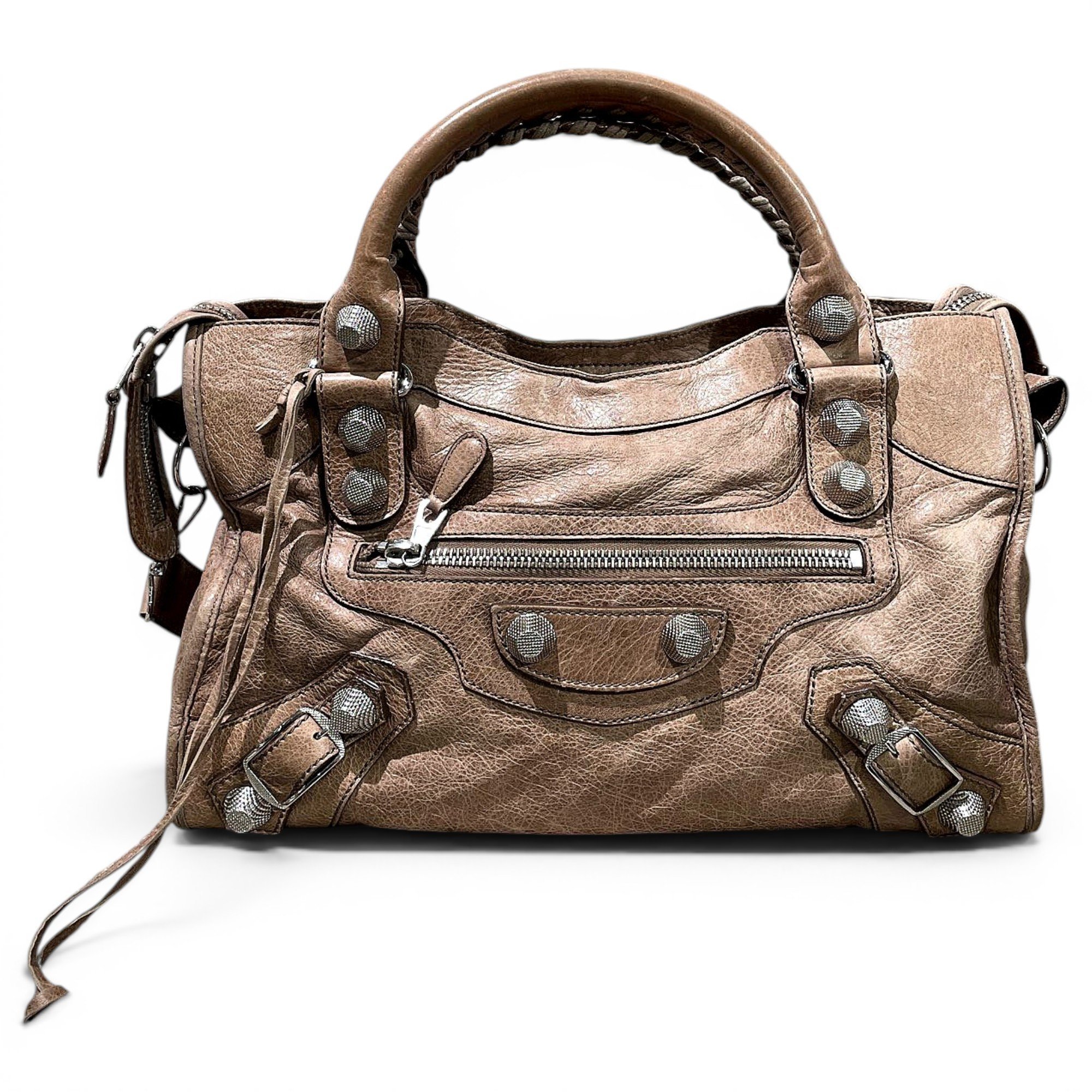 City leather handbag