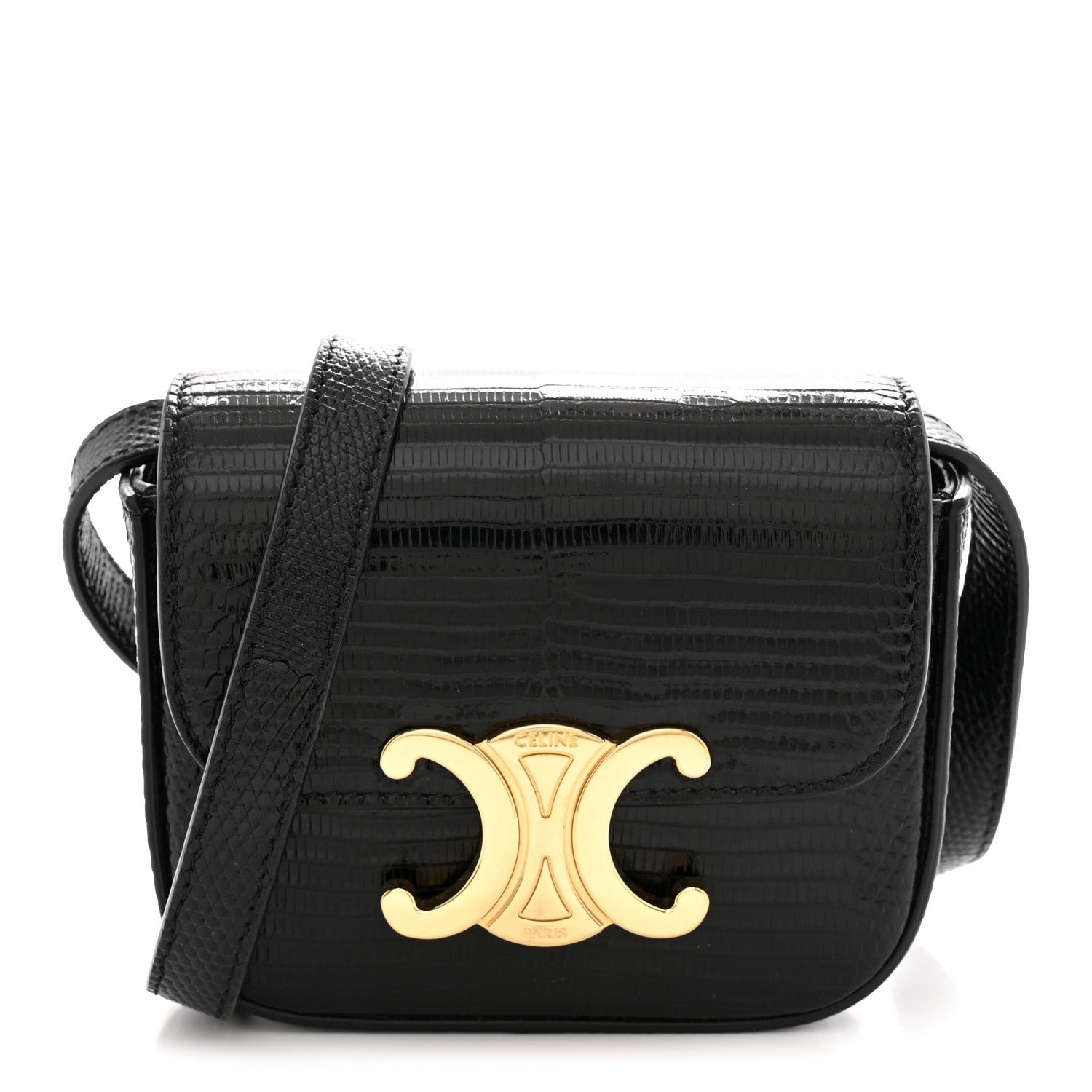 Celine Lizard Mini Claude Black