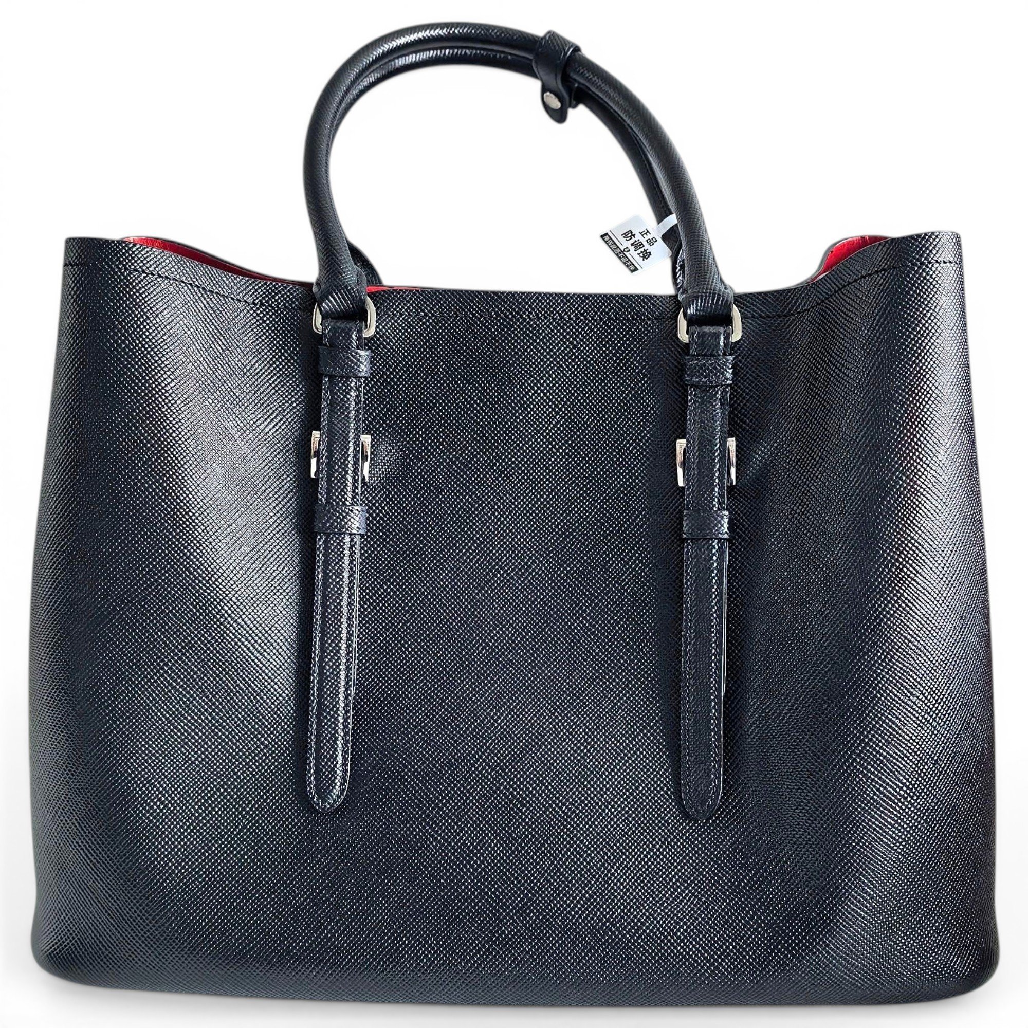 Double leather handbag
