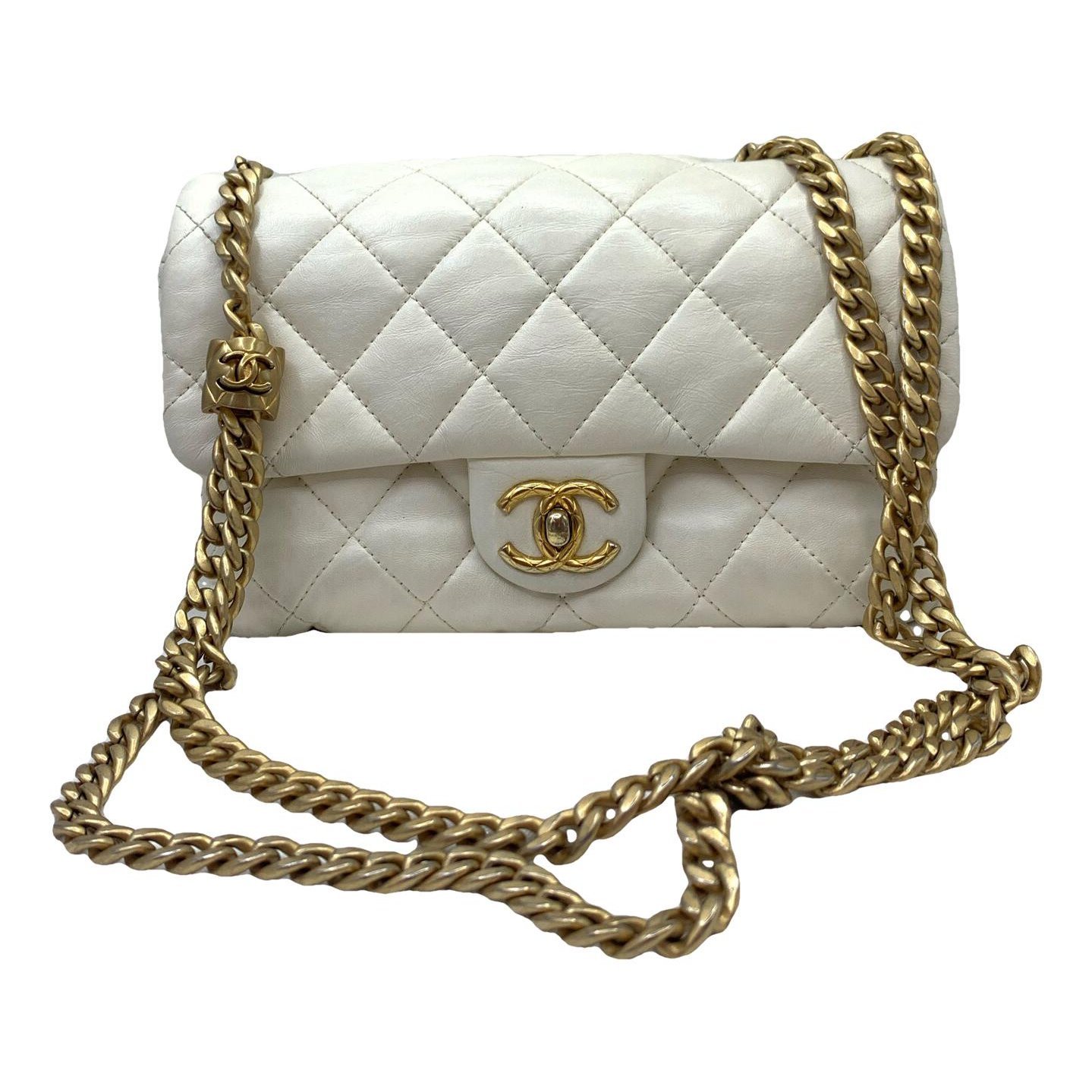 Trapezio leather handbag