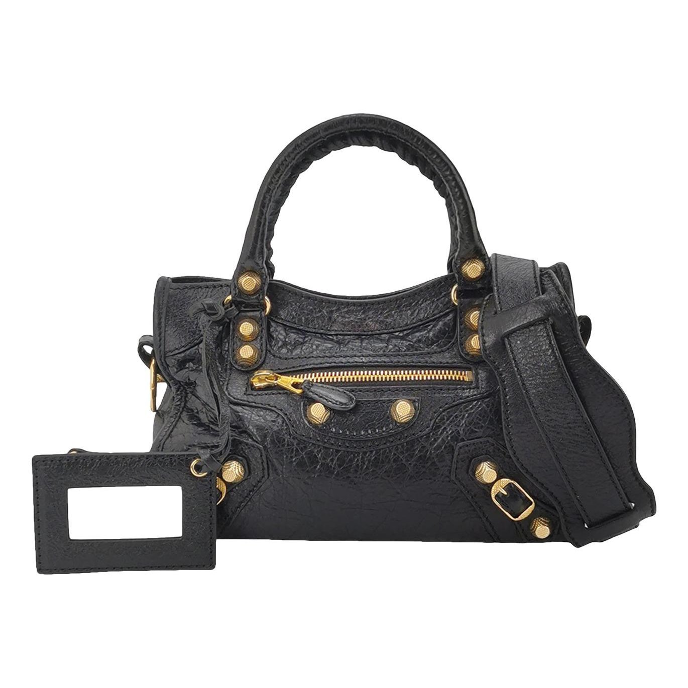 City leather handbag