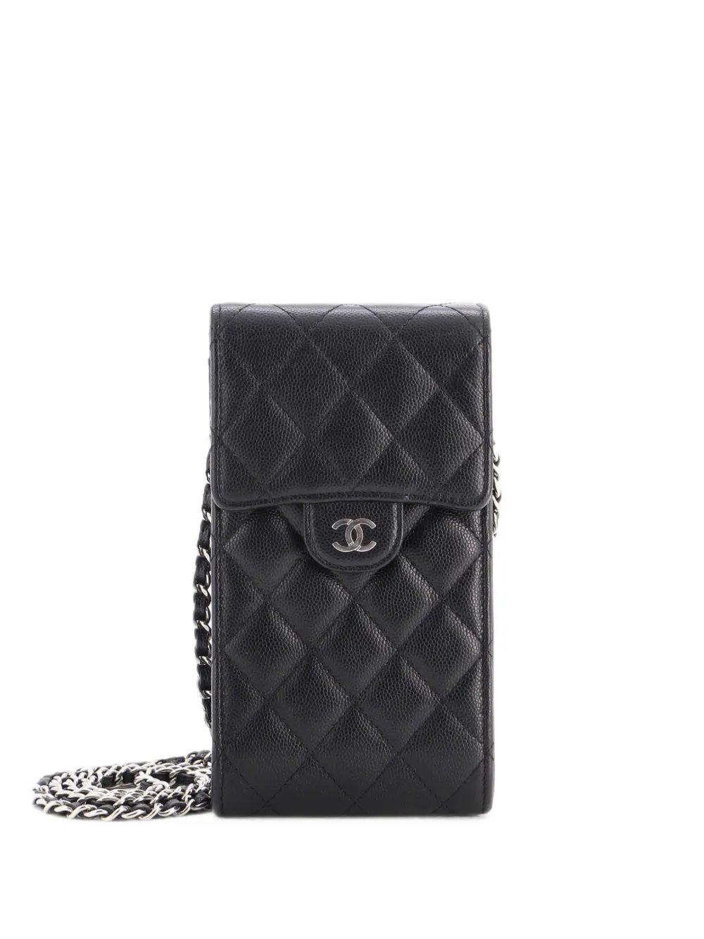 CC Flap Phone Holder Crossbody Bag Quilted Caviar clutch bag