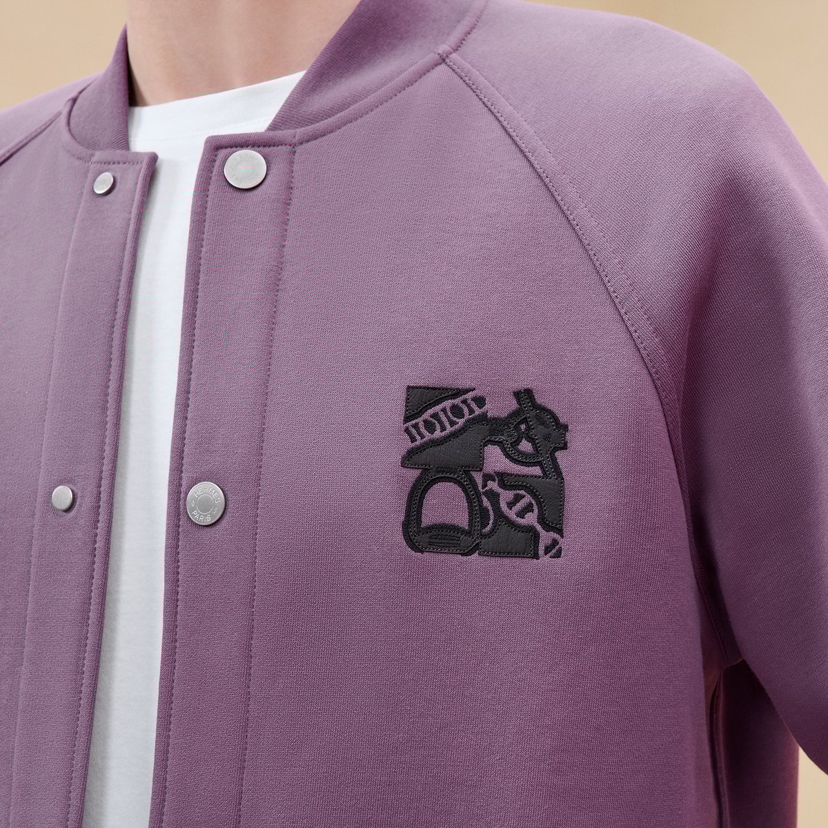 Bruyère "Metallerie Au Carre" Varsity Jacket With Leather Detail