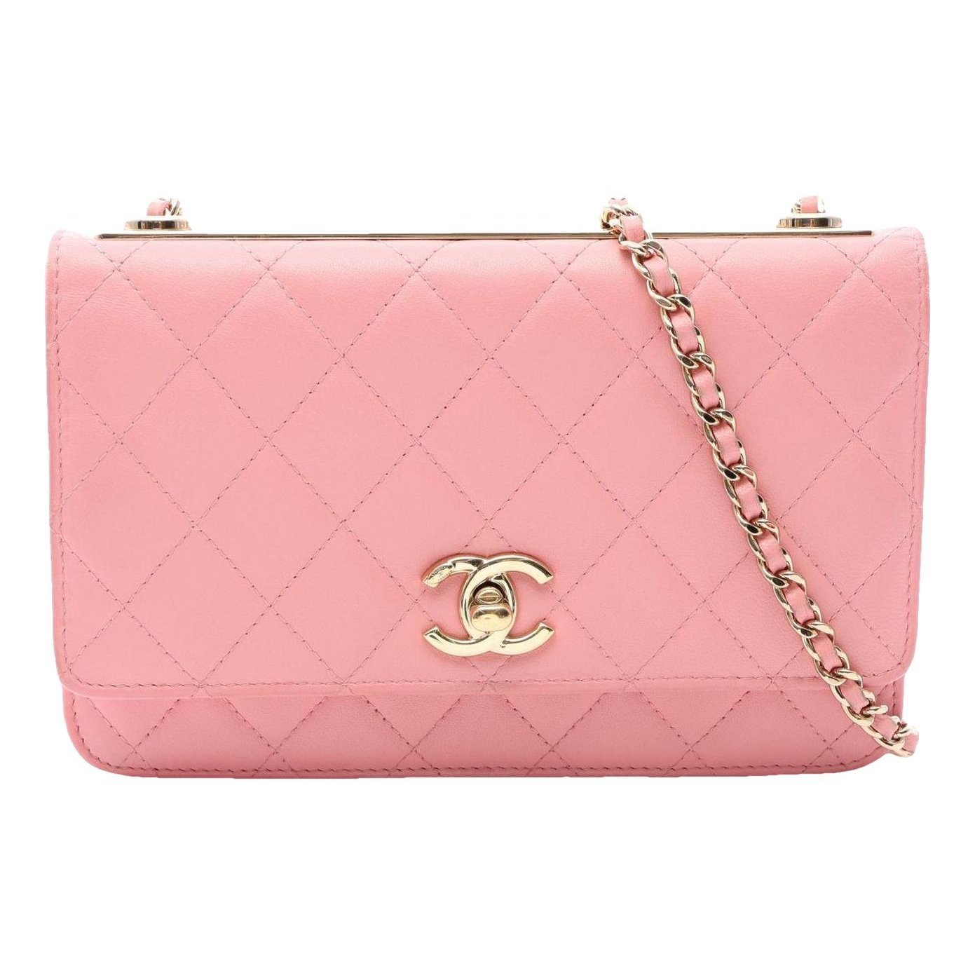 Trendy CC Quilted leather handbag