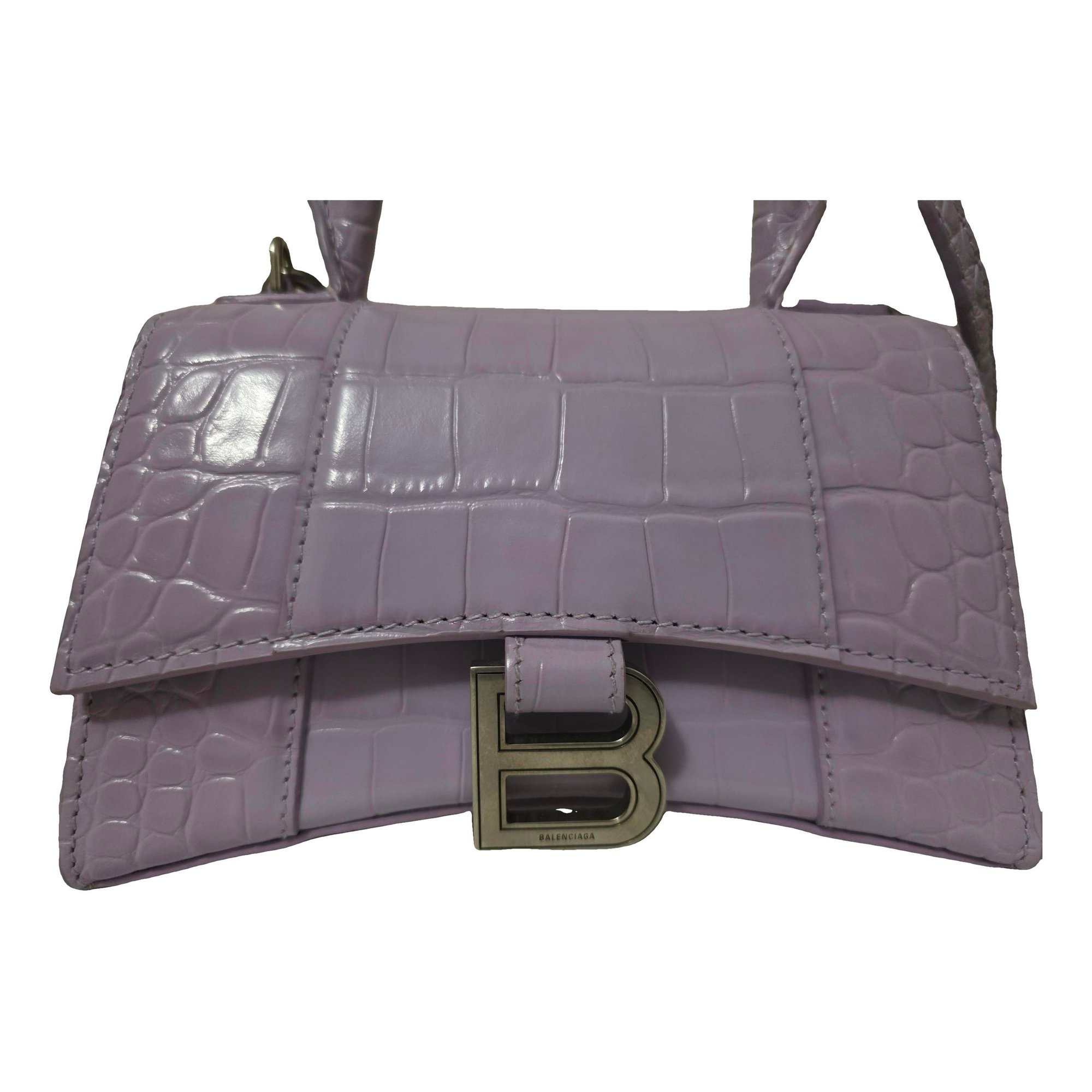 Hourglass leather handbag