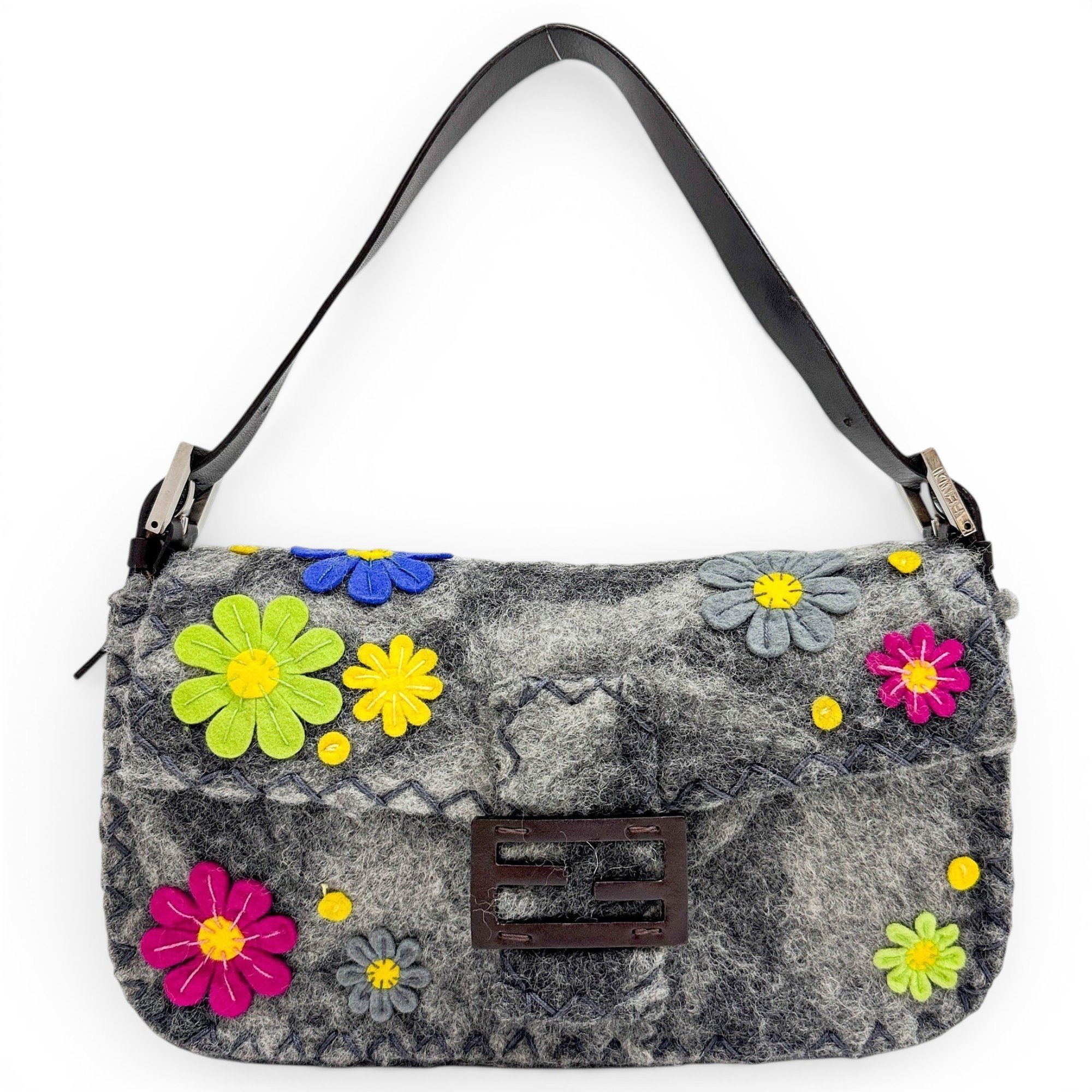 Baguette wool handbag