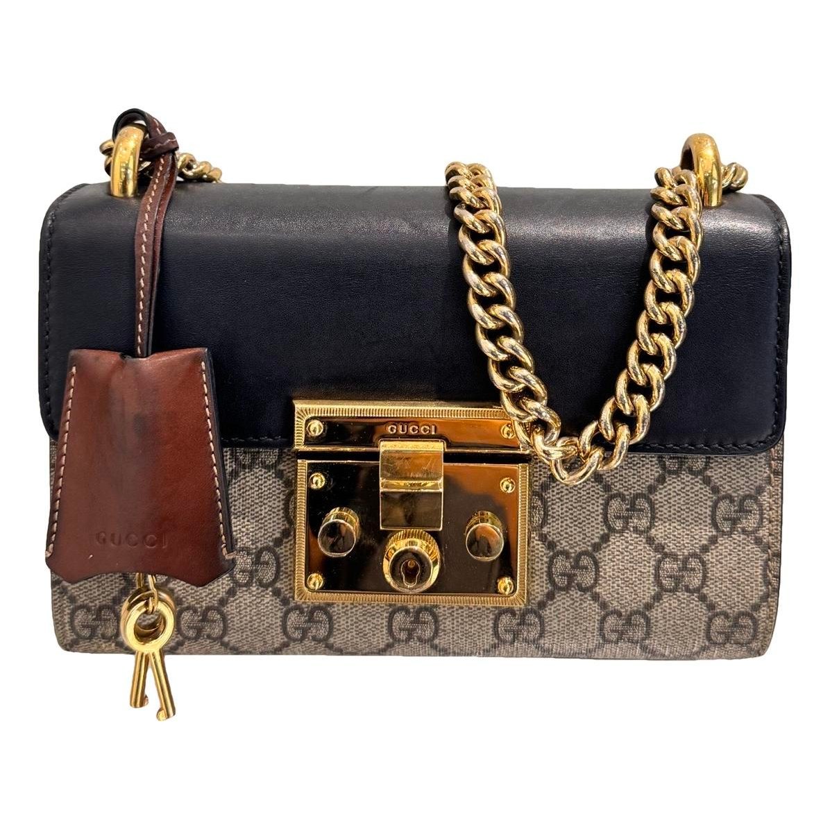 Padlock leather handbag
