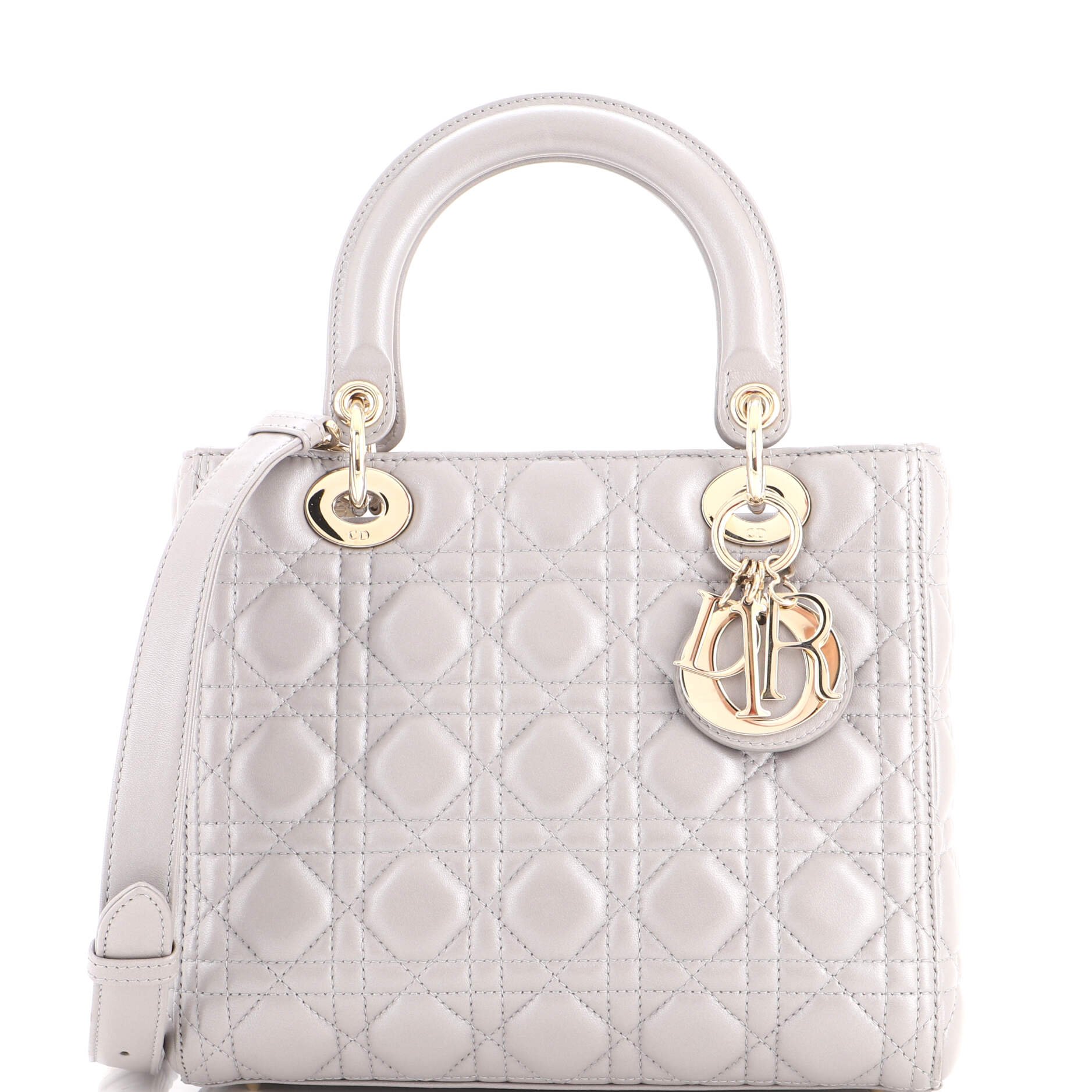 Lady Dior Bag Cannage Quilt Metallic Leather Medium