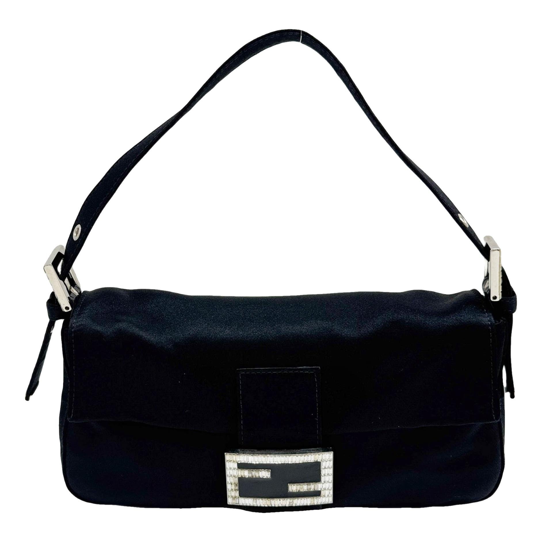 Baguette silk handbag