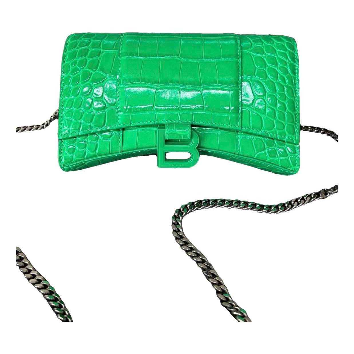 Hourglass leather crossbody bag