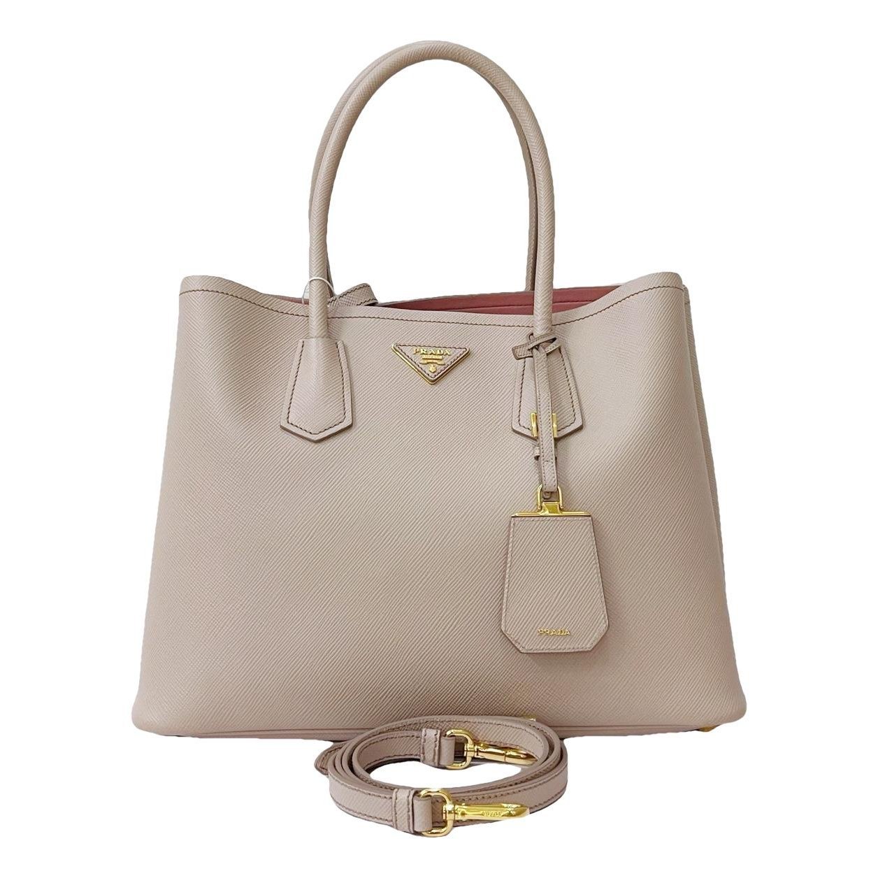 Double leather handbag