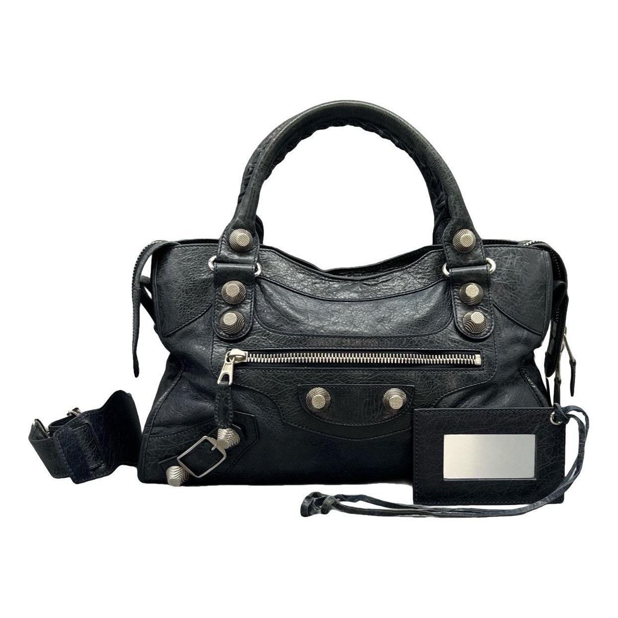 City leather handbag