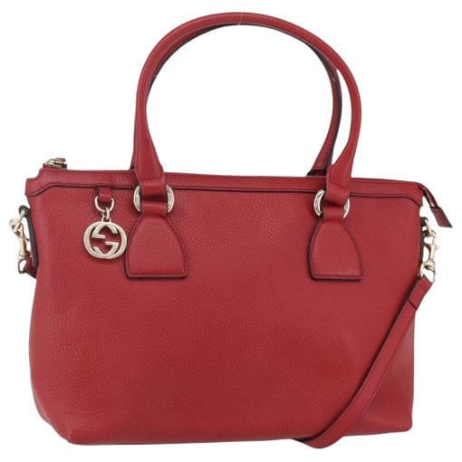 Interlocking leather handbag