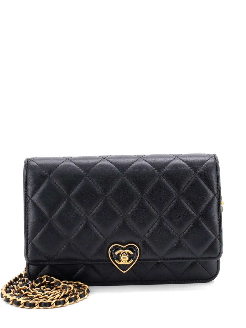 Coco Love CC Heart Wallet on Chain Quilted Lambskin crossbody bag