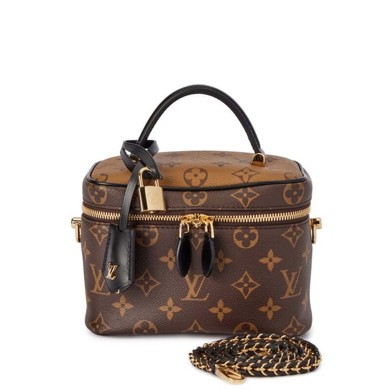Louis Vuitton Brown Monogram and Monogram Reverse Coated Canvas Vanity PM Gold Hardware, 2020