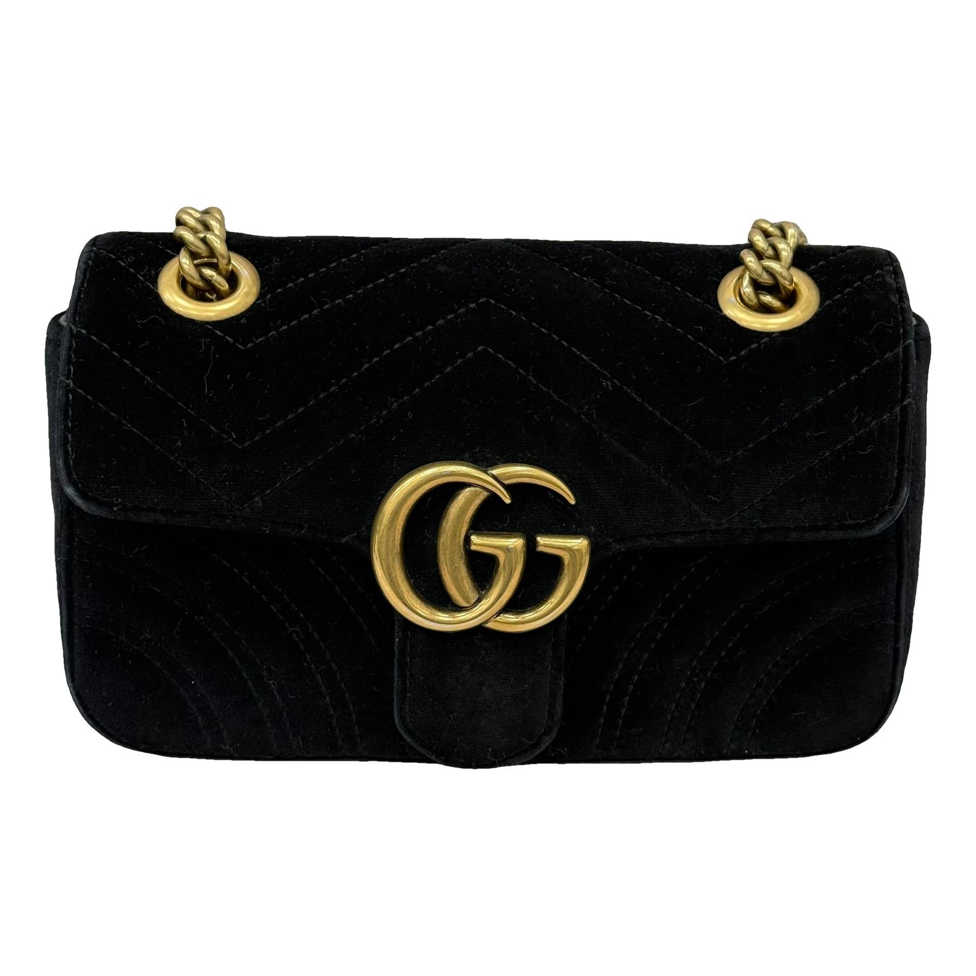GG Marmont Flap velvet handbag