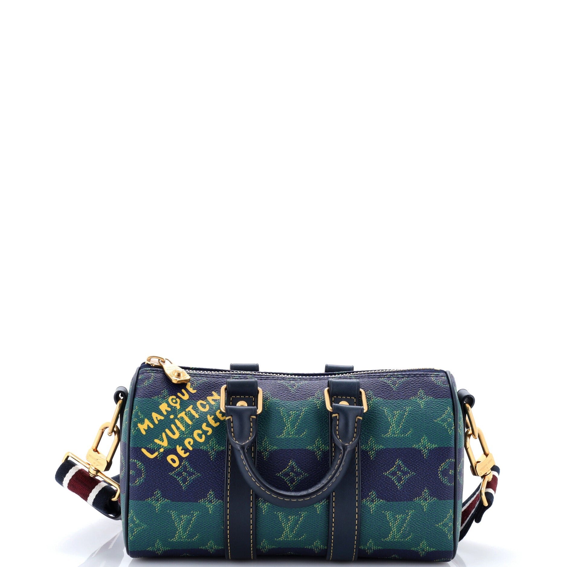 Keepall Bandouliere Bag Limited Edition Marque Deposee Stripes Monogram Heritage Canvas 25