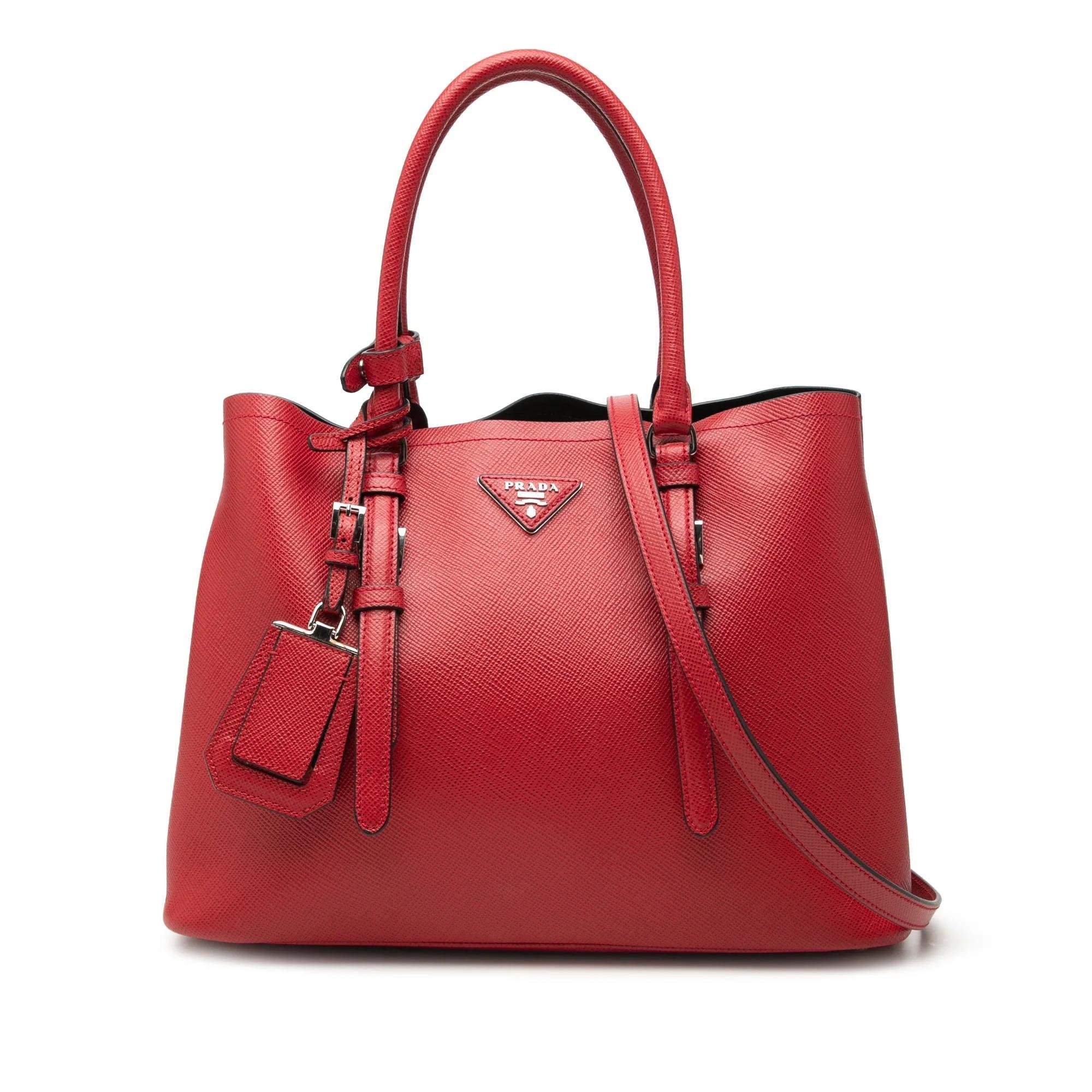 Double leather handbag