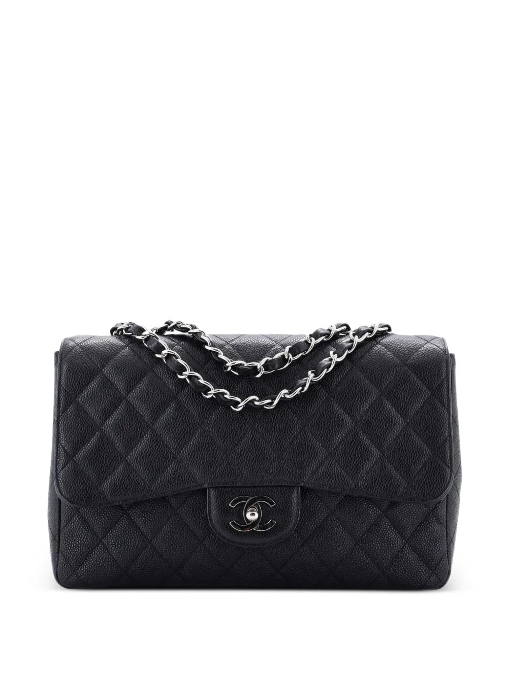 Classic Single Flap Bag Quilted Caviar Jumbo shoulder bag