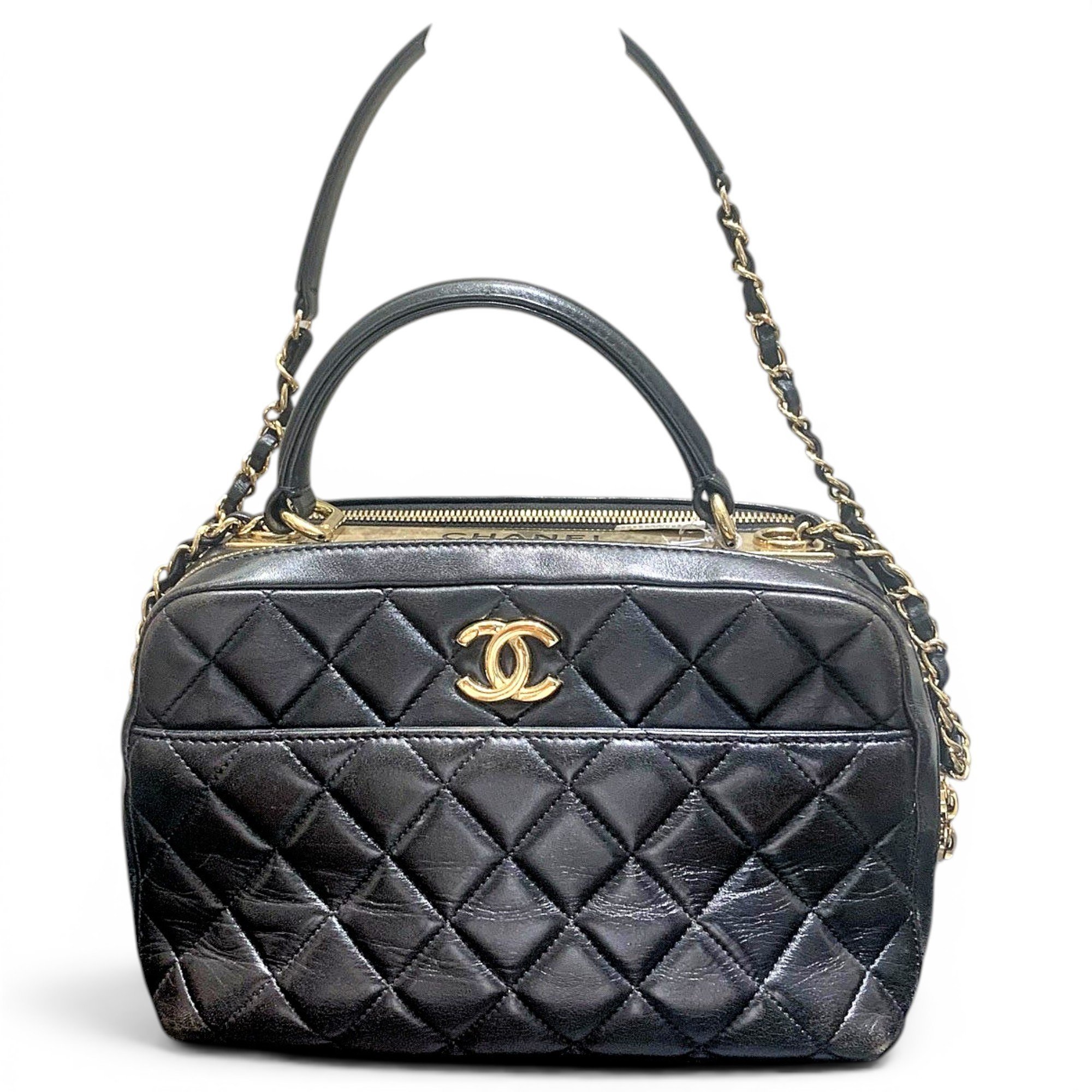 Trendy CC Bowler leather handbag
