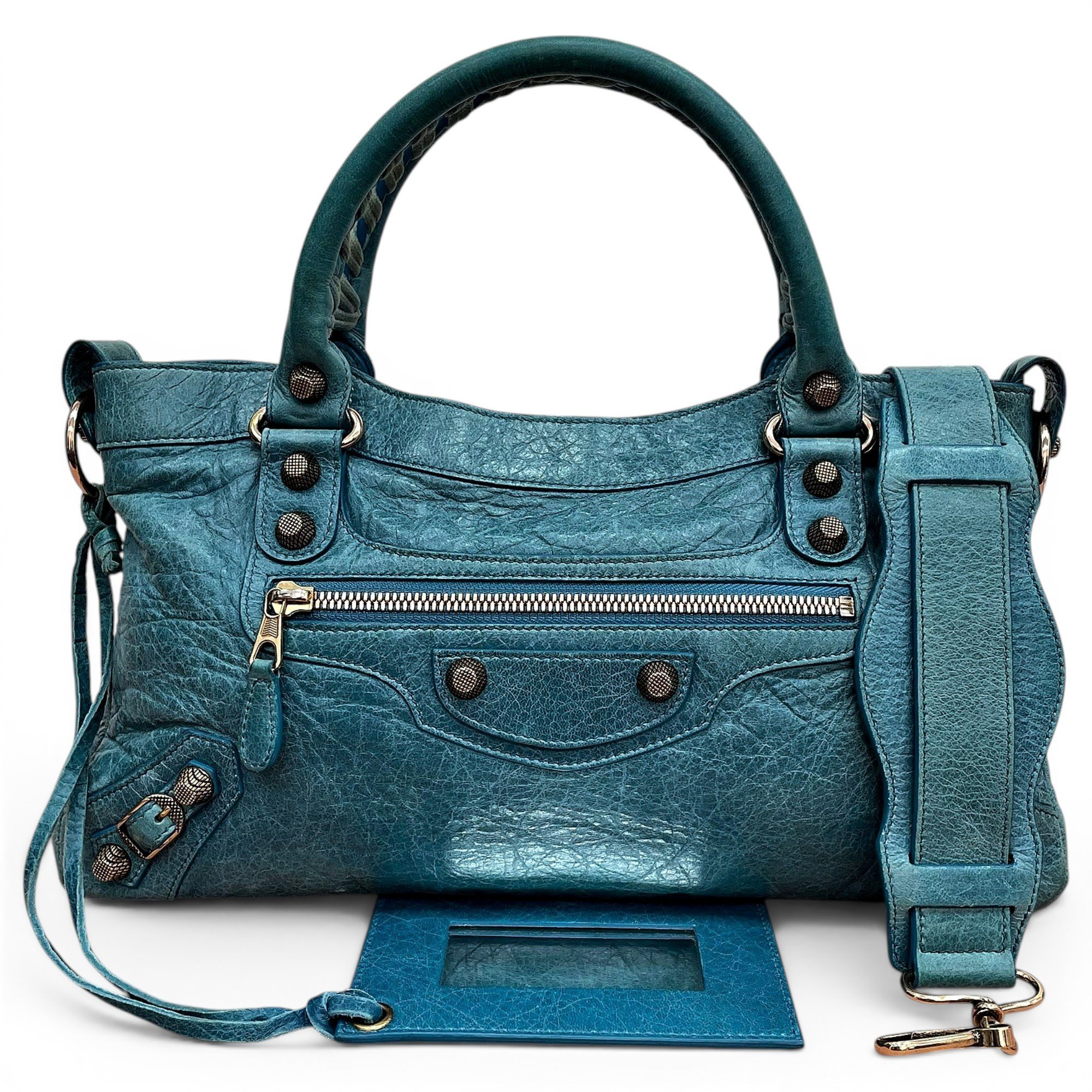 First leather handbag
